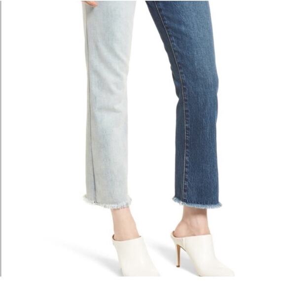 Alice + Olivia Jeans Boyfriend Jeans Two
Tone Blue 24 asymmetrical - Picture 3 of 10